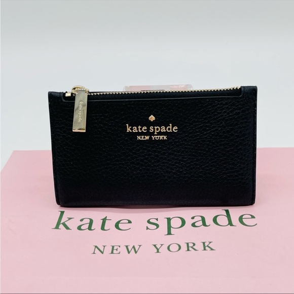 Kate Spade Leila Small Slim Bifold Wallet Black - Picture 2 of 8